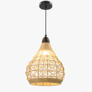Lámpara Colgante Decorativa 1xe27-40w Acabado Negro +  Material Metal + Cuerda Tejida110-240V.