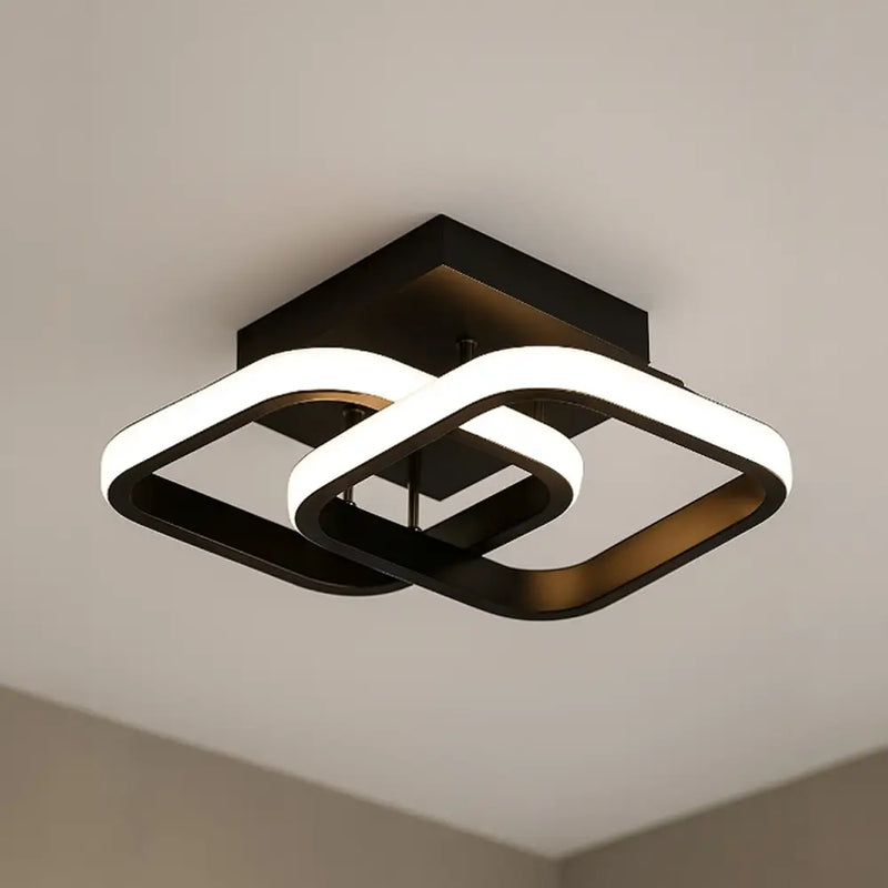 LÁMPARA DE TECHO LED DECORATIVA 15W, INTERRUPTOR CCT PARA ELEGIR TONALIDAD DE LUZ: 30K,40K,60K, ACABADO NEGRO.