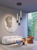 LÁMPARA DE TECHO COLGANTE DECORATIVA MODERNA LED 22W, TONALIDAD DE 3000K, 100-240V, 50-60HZ,  GRADO DE PROTECCION IP20, ACABADO NEGRO.