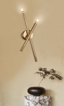 LÁMPARA DE PARED DECORATIVA MODERNA LED 15W, TONALIDAD DE 3000K, 100-240V, 50-60HZ, GRADO DE PROTECCION IP20, ACABADO DORADO.