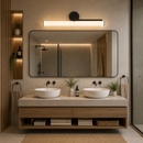 Lámpara De Pared Decorativa Con Luz Led 17W Cct: 30K,40K,60K Acabado Black/ Metal Acrílico.