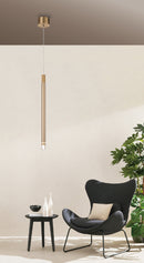 LÁMPARA TECHO COLGANTE DECORATIVA MODERNA LED 7W, TONALIDAD DE 3000K, 100-240V, 50-60HZ, GRADO DE PROTECCION IP20, ACABADO DORADO.