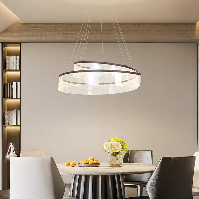 LÁMPARA COLGANTE DECORATIVA  MODERNA LED, 55W, TONALIDAD 3000K, 110-240V, 50-60HZ, GRADO DE PROTECCION IP20, ACABADO CAFE.
