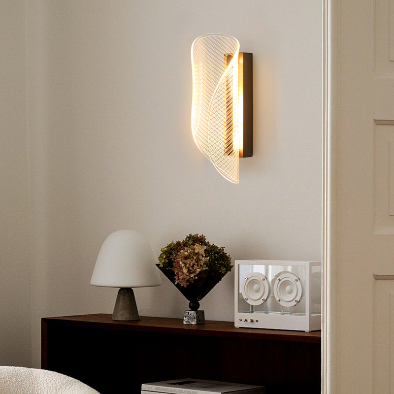 LÁMPARA DE PARED MODERNA DECORATIVA LED, 16W, 3000K, 110-240V, 50-60HZ, IP20, ACABADO CAFE .