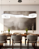 LÁMPARA COLGANTE DECORATIVA CON LUZ  LED 60W ACABADO GOLDEN COFFEE / METAL ACRÍLICO.