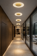 Lámpara De Techo O Pared Decorativa Con Luz Led 8W Acabado Golden / Acrílico Metal.