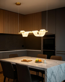 Lámpara Colgante Decorativa Con Luz Led 50W Acabado Golden / Acrílico Metal.
