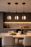 Lámpara Colgante Decorativa Con Luz Led 8W Acabado Negro.