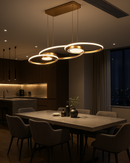 Lámpara Colgante Decorativa Con Luz Led 54W Acabado Golden / Die Cast Aluminum Acrílico Silicon.