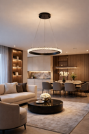 Lámpara Colgante Decorativa Con Luz Led 15W Acabado Negro.