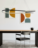 LÁMPARA DE TECHO COLGANTE DECORATIVA LED 42W, TONALIDAD 3000K, 100-240V, 50-60HZ, IP20, ACABADO NEGRO.