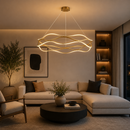 Lámpara Colgante Decorativa Con Luz Led 83W Acabado Golden/ Die Cast Aluminum Acrílico.