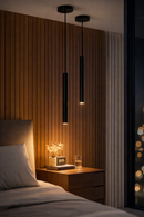 Lámpara Colgante Decorativa Con Luz Led 5W Acabado Negro.