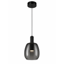 Lámpara Colgante Decorativa Con Luz Led 8W Acabado Black/ Metal Vidrio.