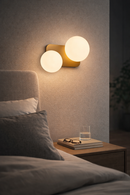 Lámpara De Pared Decorativa 2Xg9-10W( No Incluido) Acabado Golden/Metal Vidrio.