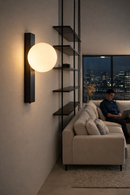 Lámpara De Pared Decorativa 1XG9-10W (No Incluido) Acabado Black/ Vidrio