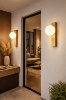 Lámpara De Pared Decorativa 1XG9-10W (No Incluido) Acabado Golden/ Vidrio