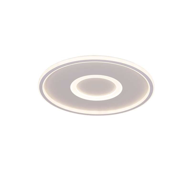 LÁMPARA DE TECHO DECORATIVA LED 27W, INTERRUPTOR PARA ELEGIR TONALIDAD DE LUZ CCT: 30K-40K,60K, 110-240V, 50-60HZ, GRADO DE PROTECCION IP20, ACABADO BLANCO.