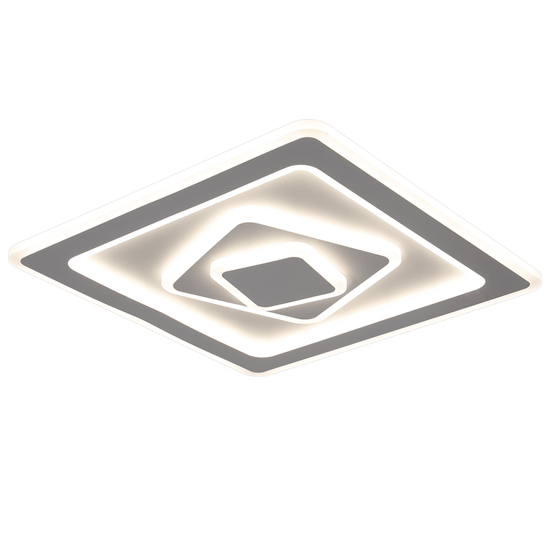 LÁMPARA DE TECHO LED 48W MODERNA, INTERRUPTOR PARA AJUSTE DE TONALIDAD DE LUZ CCT 30K, 40K,60K, 110-240V, 50-60HZ, ACABADO BLANCO.
