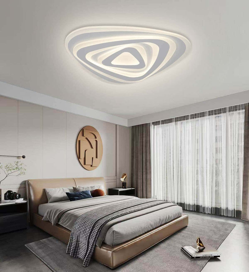 LÁMPARA DE TECHO LED 57W MODERNA, INTERRUPTOR PARA AJUSTE DE TONALIDAD DE LUZ CCT 30K, 40K,60K, 110-240V, 50-60HZ, ACABADO BLANCO.