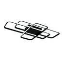 LÁMPARA DE TECHO DECORATIVO LED 62W, INTERRUPTOR PARA ELEGIR TONALIDAD DE LUZ CCT: 30K,40K,60K, 110-240V, 50-60HZ, GRADO DE PROTECCION IP20, ACABADO NEGRO.