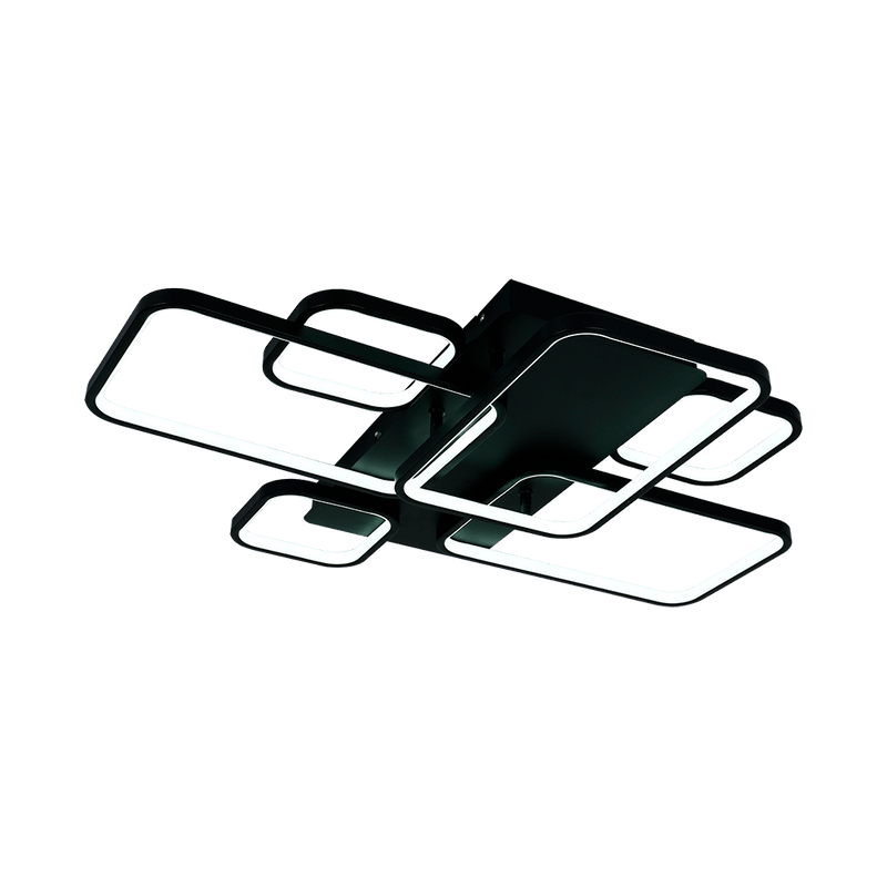 LÁMPARA DE TECHO DECORATIVA LED 75W, INTERRUPTOR PARA ELEGIR TONALIDAD DE LUZ CCT: 30K,60K, 110-240V, 50-60HZ, GRADO DE PROTECCION IP20, ACABADO NEGRO.