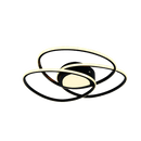 LÁMPARA DE TECHO DECORATIVA LED 61W, INTERRUPTOR PARA ELEGIR TONALIDAD DE LUZ CCT: 30K,60K, 110-240V, 50-60HZ, GRADO DE PROTECCION IP20, ACABADO NEGRO.