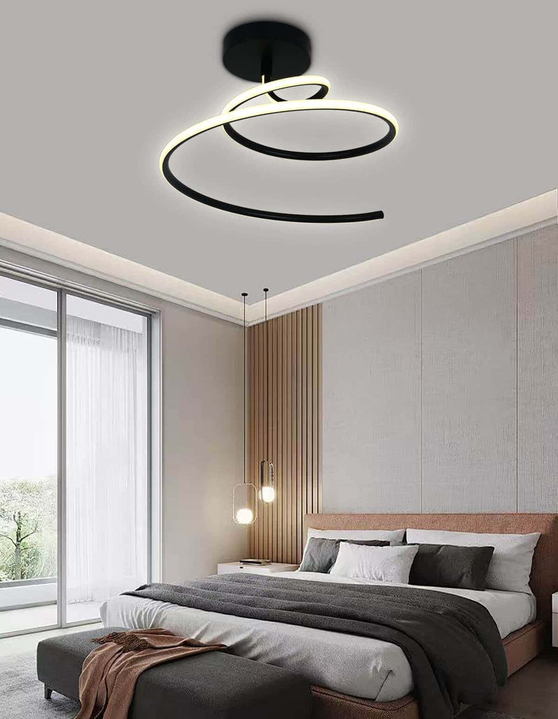 LÁMPARA DE TECHO DECORATIVA LED 30W, INTERRUPTOR PARA ELEGIR TONALIDAD DEL LUZ CCT: 30K,40K,60K, 110-240V, 50-60HZ, GRADO DE PROTECCION IP20, ACABADO NEGRO.