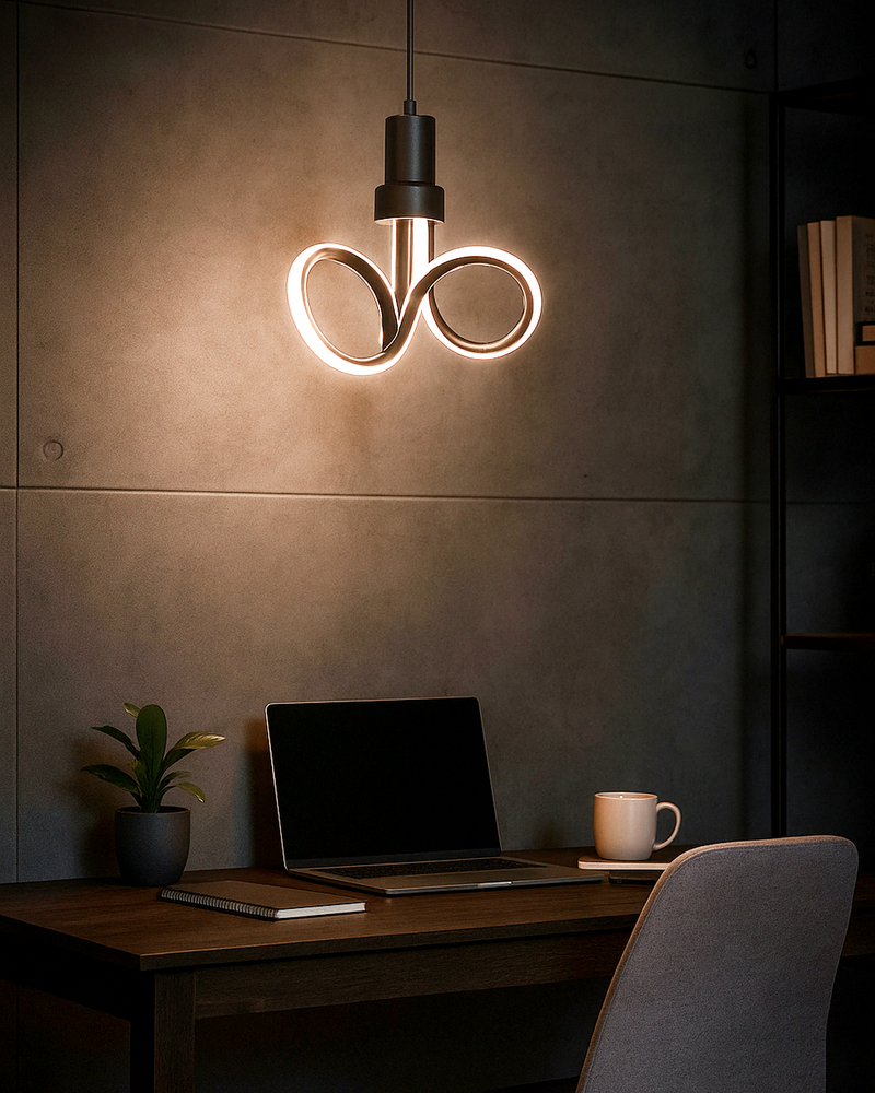 LÁMPARA DE TECHO COLGANTE DECORATIVA LED 18W, INTERRUPTOR CCT PARA ELEGIR TONALIDAD DE LUZ: 30K - 40K -  60K, 110-240V, 50-60HZ, IP20, CRI80, ACABADO NEGRO.