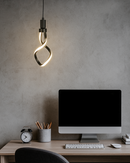 Lámpara Colgante Decorativa Con Luz Led 10W Acabado Black/Die Cast Aluminum Pvc.