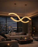 Lámpara Colgante Cristal K9 Decorativa Con Luz Led 60W Acabado Golden.