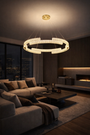 Lámpara De Techo Colgante K9 Con Luz Led 30W Acabado Golden/ Cristal.