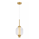 Lámpara Colgante Decorativa Con Luz Led 10W Acabado Golden Smoky /Metal Vidrio.