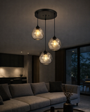 Lámpara Colgante Decorativa 3Xe27-40W, Acabado Black.