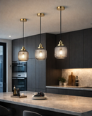 Lámpara Colgante Decorativa 1Xe27-40W (No Incluido) Acabado Golden/Metal Vidrio.