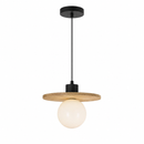 Lámpara Colgante Decorativa 1Xg9-10W Acabado Negro/trevertino.