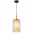 Lámpara Colgante Decorativa 1Xe27-40W Acabado Negro + Dorado.