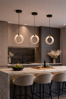 Lámpara Colgante Con Luz Led 8W Acabado Golden/ Metal Pvc.