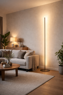 Lámpara de pie decorativa con luz led 12w acabado satin nickel walnut / metal pc.