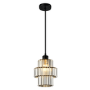 Lámpara Techo Cristal K9 Colgante 1xE27–40W Acabado Negro.