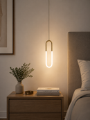 Lámpara de Techo Colgante LED 10W Acabado Dorado.