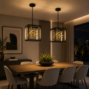 Lámpara de Techo Colgante LED 17W Acabado Negro + Dorado.