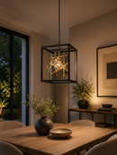 Lámpara de Techo Colgante LED 17W Acabado Negro + Dorado.