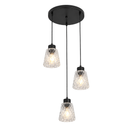 Lámpara De Techo Colgante Decorativa 3xE27-40W Acabado Negro.