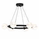 Lámpara Colgante Decorativa 6Xg9 Acabdo Black/ Opal.