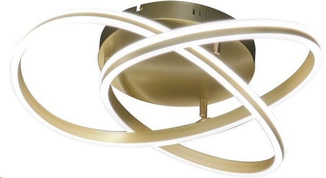 LÁMPARA DE TECHO DECORATIVA LED 83W,  INTERRUPTOR CCT PARA ELEGIR TONALIDAD DE LUZ: 30K,40K,60K, 110 240V, 50-60HZ IP20, ACABADO DORADO.