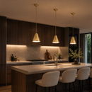 Lámpara de Techo Colgante Decorativa 1xE27–20W Acabado Dorado.