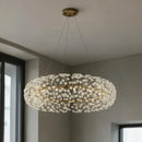 LÁMPARA DE CRISTAL K9 COLGANTE DECORATIVA 12XG9-40W (NO INCLUIDO) 110-240V, 50-60HZ, GRADO DE PROTECCION IP20, ACABADO DORADO.