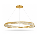 Lámpara Colgante De Cristal K9 Con Luz Led 20W Acabado Golden/ Metal