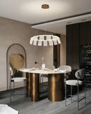 Lámpara Colgante Decorativa Con Luz Led 50W Acabado Golden/ Metal Acrílico.
